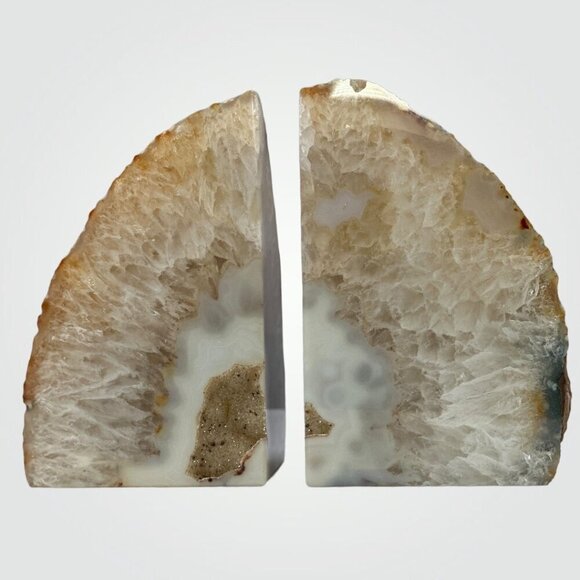 Agate Crystal bookends with Geode Center, Natural stone, Bookshelf Decor (EA) - Picture 4 of 13